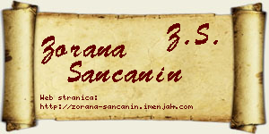 Zorana Sančanin vizit kartica